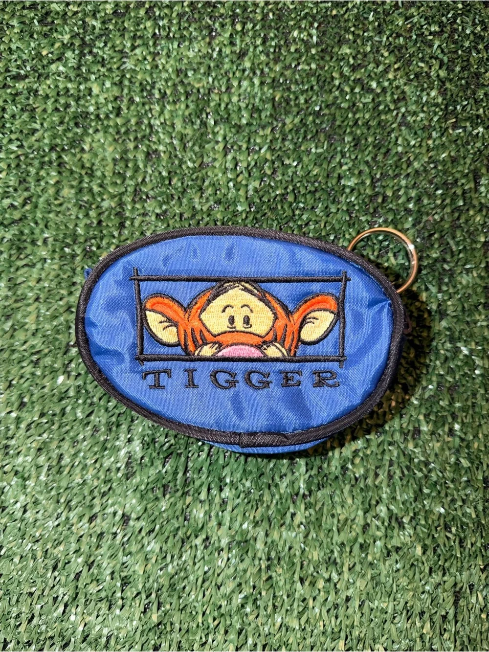 Vintage Disney Tigger Coin Purse Keychain Blue Y2K Retro
